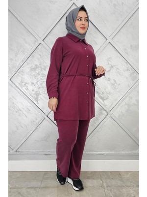 Pys Giyim Kadın Beli Kemer Detaylı Tesettür Takım