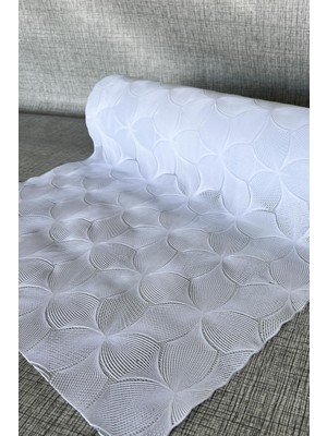 Pvc Deliksiz Altı Şeffaf Kaplama Dantel Raf Örtüsü -ÇIÇEK_1012-B