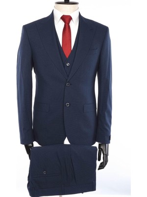 Jan Carlucci Slimfit Yelekli Drop 6 Takım-Lacivert