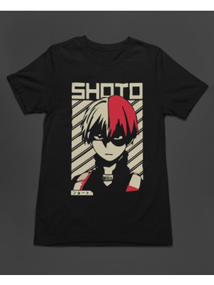 Bumeta Anime Stil Shoto Todoroki Baskılı Unisex Tişört T-Shirt