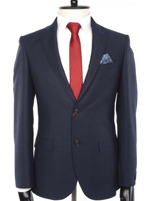 Jan Carlucci Yünlü Regular Drop 6 Ceket-Lacivert