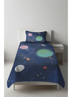 Dolce Mariee Parlak Kadife Kumaş Tek Kişilik Çocuk Yatak Örtüsü Seti (2 Parça) TKY0010