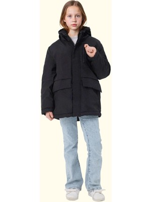 Freemen Kız Çocuk Kürklü Su ve Rüzgar Geçirmez Kapüşonlu 3 Kışlık Mont & Kaban & Parka