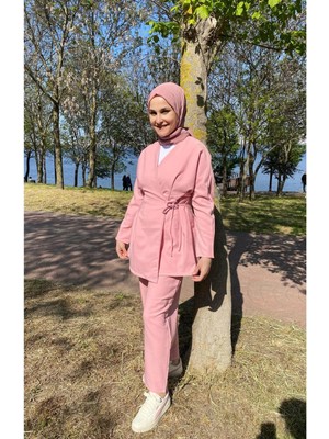 Miraydin Butik Kadın Yandan Bağlamalı Pensli Takım M101 - Pembe
