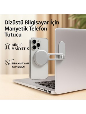 Coofbe Yapışkanlı Magsafe Uyumlu Laptop Telefon Tutucu Araç Ekran Arkası Telefon Tutucu Monitör Tutucu