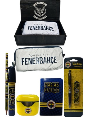 Me Çanta Fenerbahçe Orjinal Lisanslı Sarı Air Kalemtraş Ahşap Kutulu 6'lı Kırtasiye Seti