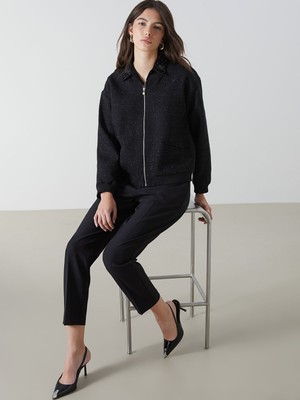 Lc Waikiki Yeni Sezon Kolej Yaka Parlak Görünümlü Kadın Tüvit Ceket