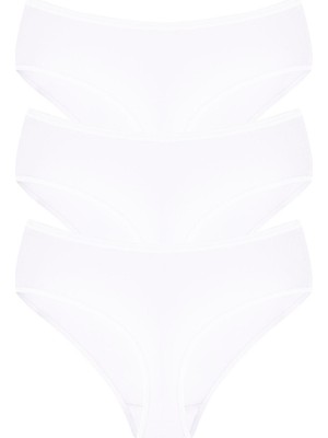 Arma Yıldız Kadın Bambu Külot Beyaz 3'lü Paket Extra Yumuşak ve Esnek, Nefes Alan Kumaş