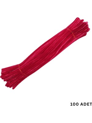 Roco Paper Co. Şönil Tel, El Işi, Dıy, Hobi ve Çiçek Yapım Teli, Vişne Çürüğü, 100 Adet, 6 mm - 30 cm