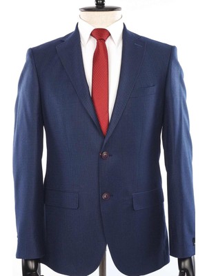 Jan Carlucci Yünlü Yünsa 160'S Drop 6 Ceket-Lacivert