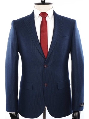 Jan Carlucci Yünsa 160'S Yünlü Slimfit Drop 6 Ceket-Lacivert