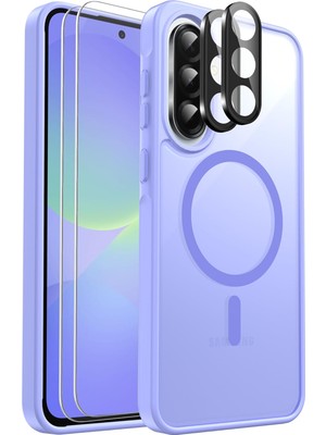 Kip GSM Samsung Galaxy A36 Uyumlu Kamera Lens+Ekran Koruyucu Magsafe Şarj Destekli Iz Tutmaz Mat Kapak
