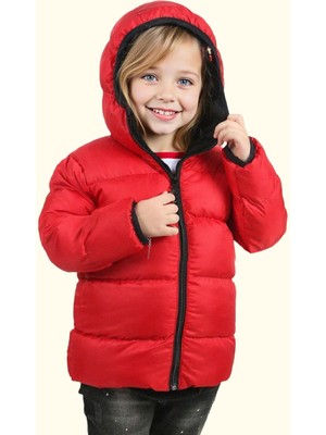 Freemen Kız Çocuk Polarlı Kürklü Kapüşonlu Su Geçirmez Rüzgara Dayanıklı Şişme Kışlık Mont Kaban
