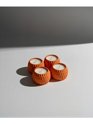 Bebuto Dokulu 4’lü Beton Tealight Mumluk Seti