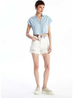 Lc Waikiki Yeni Sezon Standart Fit Yırtık Detaylı Kadın Jean Şort