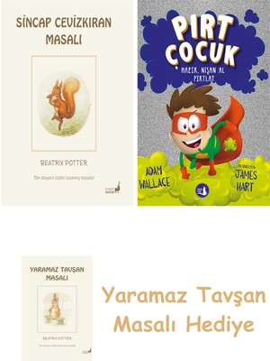 Everest Yayınları Beatrix Potter  2 - Sincap Cevizkıran Masalı + Pırt Çocuk 2  - Hazır, Nişan Al Fırlat + Yaramaz Tavşan Masalı