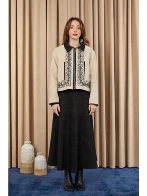 Loreen Kadın Nakış Detaylı Kısa Ceket 20719