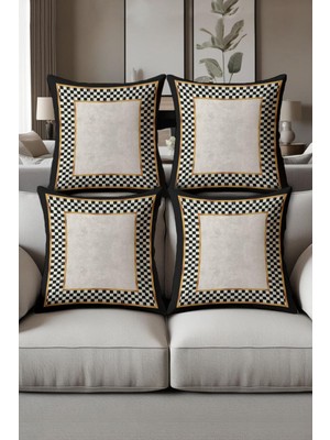Dolce Mariee Dijital Baskılı Yumuşak Dokulu 4’lü Kırlent Kılıfı Takımı (43X43 Cm) KRL0036