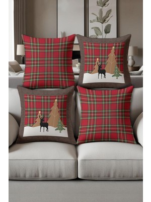 Dolce Mariee Dijital Baskılı Yumuşak Dokulu 4’lü Kırlent Kılıfı Takımı (43X43 Cm) KRL0044