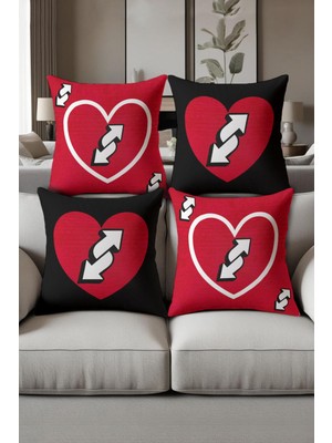 Dolce Mariee Dijital Baskılı Yumuşak Dokulu 4’lü Kırlent Kılıfı Takımı (43X43 Cm) KRL0089
