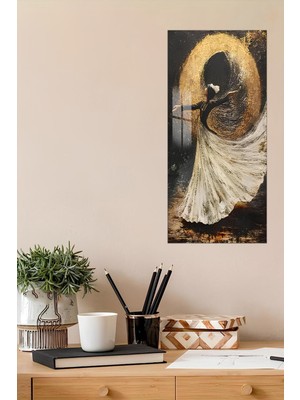 KutuTR 3D Görünümlü Temperli Cam Tablo – Derviş ve Işık Halkası Temalı Uv Baskı 30X60 cm - DCT124