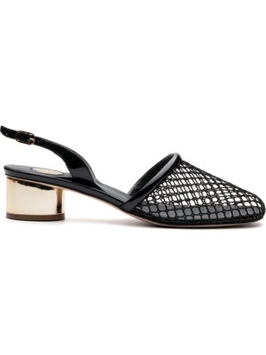 Sofia Baldi Leraf Siyah Tekstil Kadın Kalın Topuk