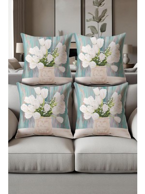 Dolce Mariee Dijital Baskılı Yumuşak Dokulu 4’lü Kırlent Kılıfı Takımı (43X43 Cm) KRL0083