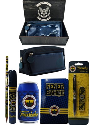 Me Çanta Fenerbahçe Orjinal Lisanslı Lacivert Kutu Kalemtraş Ahşap Kutulu 6'lı Kırtasiye Seti