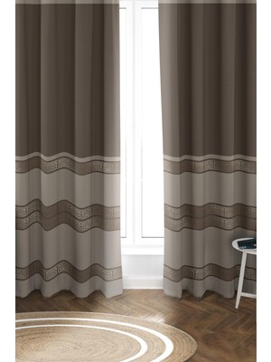 Dolce Mariee Parlak Saten Mikro Kumaş Çift Kanat Fon Perde Takımı PRD0004