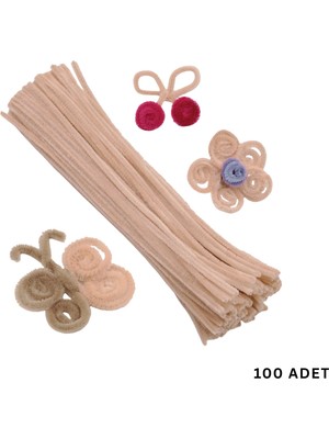 Roco Paper Co. Şönil Tel, El Işi, Dıy, Hobi ve Çiçek Yapım Teli, Kemik Rengi, 100 Adet, 6 mm - 30 cm