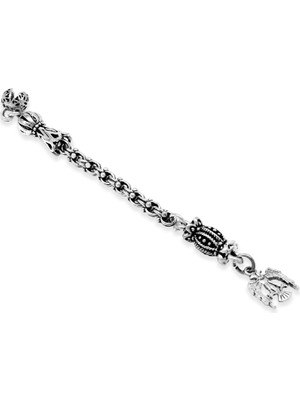 Tesbihane Selçuklu Kartalı Temalı Arnavut Zincirli Tek Kamçılı Kararmaz Metal Püskül