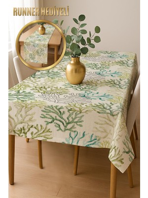 Dolce Mariee Şık Dokulu Leke Tutmaz Masa Örtüsü MSRT009