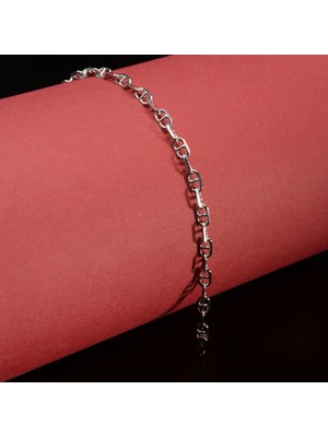 Silvalli 120 Mikron Rodyum Dik Barlı Gümüş Bileklik