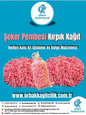 Orbak Kağıtçılık Şeker Pembesi Kırpık Kağıt 50 gr | Z Zigzag Kutu Dolgu ve Süsleme Kağıdı | Hediye Kutusu Için
