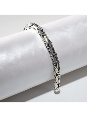 Silvalli 160 Mikron Oksitli Yuvarlak Kral Gümüş Bileklik