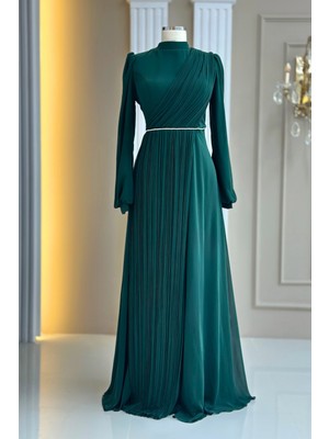 Amine Hüma Arin Abiye Elbise Zümrüt