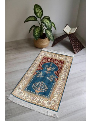 Dolce Mariee Dijital Baskı Kaymaz Tabanlı Yıkanabilir Püsküllü Seccade SCD0004