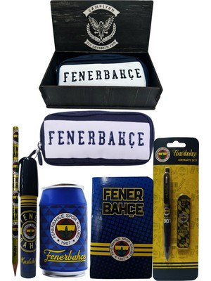 Me Çanta Fenerbahçe Orjinal Lisanslı Lacivert Kutu Kalemtraş Ahşap Kutulu 6'lı Kırtasiye Seti