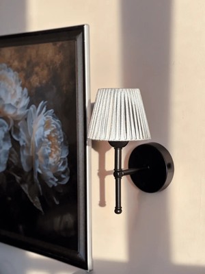 Maison Avf Gümüş Deri Tasarım Kablosuz Pilli Aplik - Alt Siyah