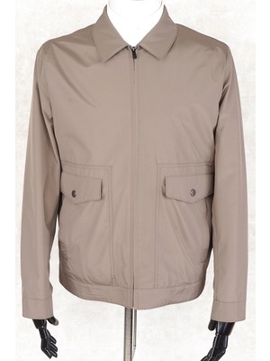 Jan Carlucci Slimfit Koyu Bej Yazlık Ince Mont