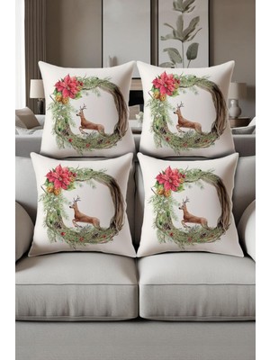 Dolce Mariee Dijital Baskılı Yumuşak Dokulu 4’lü Kırlent Kılıfı Takımı (43X43 Cm) KRL0056