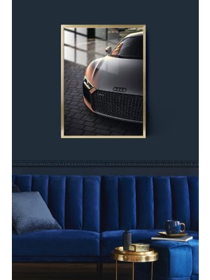 Hediye Metal Baskı Audi Araba Çerçeveli Metal Poster Tablo