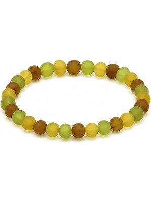 Tesbihane Mat Multicolor Renk Natural Form Doğal Damla Kehribar Kadın Bileklik