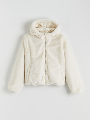 Lc Waikiki Yeni Sezon Kapüşonlu Kız Çocuk Suni Kürk Kaban