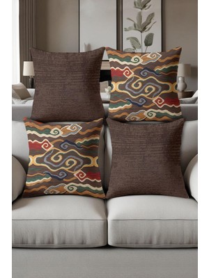 Dolce Mariee Dijital Baskılı Yumuşak Dokulu 4’lü Kırlent Kılıfı Takımı (43X43 Cm) KRL0085