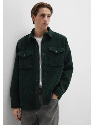 Mavi Yün Karışımlı Yeşil Gömlek 0211780-71929