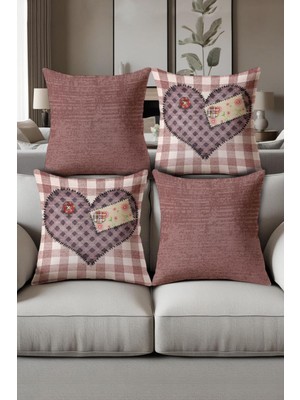 Dolce Mariee Dijital Baskılı Yumuşak Dokulu 4’lü Kırlent Kılıfı Takımı (43X43 Cm) KRL0087