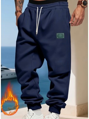 Amor Man Büyük Beden Özel Tasarım Yeşil Etiket Baskılı %100 Pamuk Kışlık Erkek Eşofman Altı