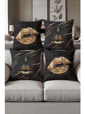 Dolce Mariee Dijital Baskılı Yumuşak Dokulu 4’lü Kırlent Kılıfı Takımı (43X43 Cm) KRL0012