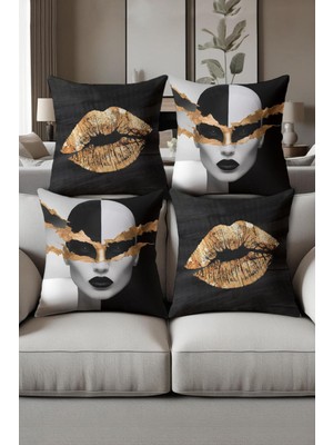 Dolce Mariee Dijital Baskılı Yumuşak Dokulu 4’lü Kırlent Kılıfı Takımı (43X43 Cm) KRL0013